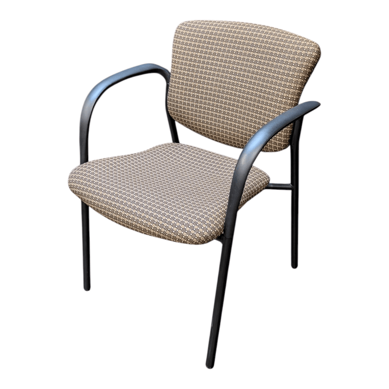 Highmark Lynx Stackable Guest Chair – Brown Multicolored Fabric, Black Metal Frame