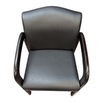 Office Star Black Vinyl Seat Wood Frame Side Chair