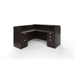 71" Reception Desk Shell Reception Desks 2 Pedestals & Glass Transaction Counter
