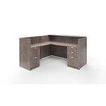 71" Reception Desk Shell Reception Desks 2 Pedestals & Glass Transaction Counter