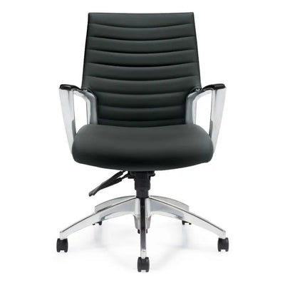 Black Global task chair, chrome frame.