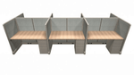 30" x 60" Six-Pack Workstation with 53" Monolithic Panels and Fixed Pedestals | OPS2 Panel System