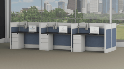 Sixty-Five System Linear Office Solution - 30x60 Professional | 6 Pack Space-Efficient Layout