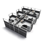 5'x5' x 53" SUNLINE Signature Office Cubicle System | 53" High Workstation with Customizable Colors