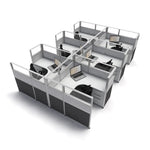 5'x5' x 53" SUNLINE Signature Office Cubicle System | 53" High Workstation with Customizable Colors