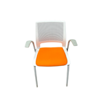 Sit on It Lumin Stack Chair - Tangerine Fabric Seat