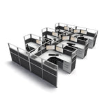 6'x6' x 53" SUNLINE Signature Office Cubicle System | 53" High Workstation with Customizable Colors