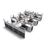 6'x6' x 53" SUNLINE Signature Office Cubicle System | 53" High Workstation with Customizable Colors