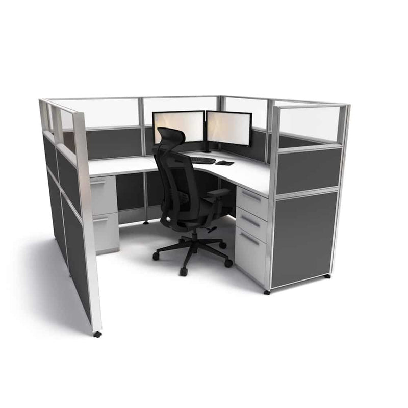 SUNLINE Signature 6×6 Cubicle – 53" High | Premium Square Workstation
