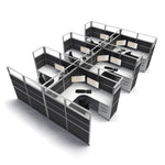 6'x6' x 65" SUNLINE Signature Office Cubicle System | 65" High Workstation with Customizable Colors