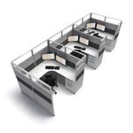 6'x6' x 65" SUNLINE Signature Office Cubicle System with Sliding Door | 65" High Workstation with Customizable Colors