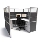 6'x6' x 65" High Down to 53" SUNLINE Signature Office Cubicle System | Drop-Down Workstation with Customizable Colors