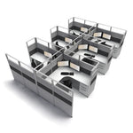 SUNLINE Signature 6×6 Cubicle – 65" High | Premium Privacy Office Workstation