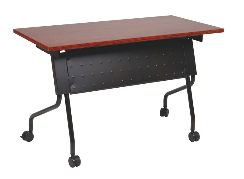 Office Star 4' Black Frame With Cherry Top - Multipurpose Table