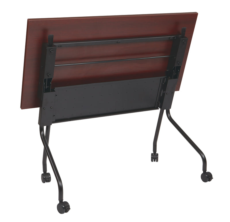 Office Star 4' Black Frame With Mahogany Top - Multipurpose Table