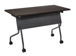 Office Star 4' Titanium Frame With Espresso Top - Multipurpose Table