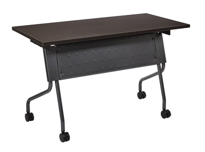 Office Star 4' Titanium Frame With Espresso Top - Multipurpose Table