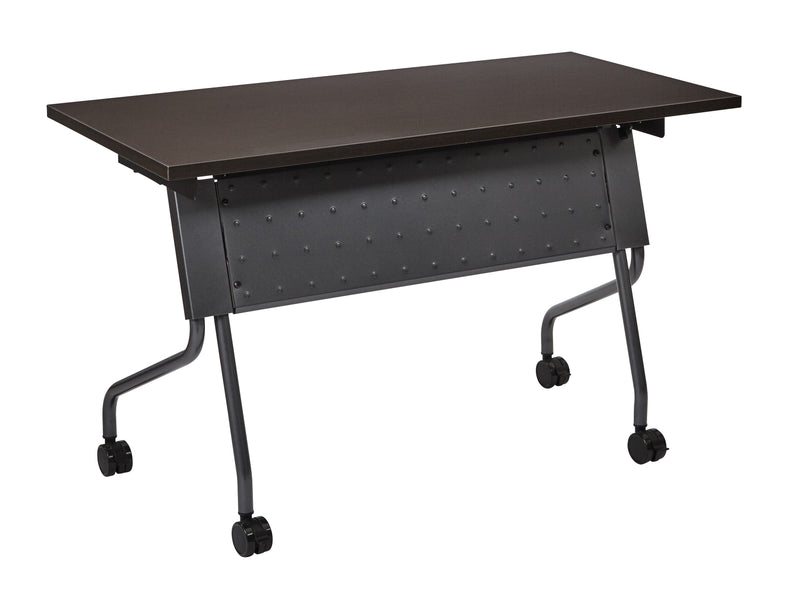 Office Star 4' Titanium Frame With Espresso Top - Multipurpose Table