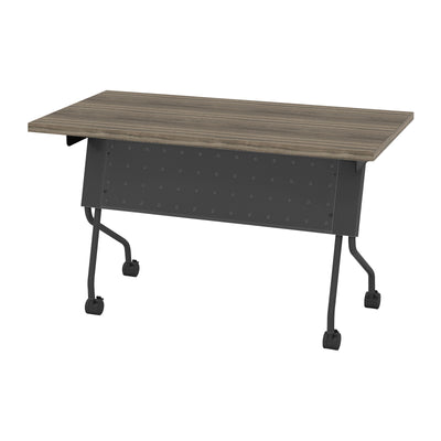Office Star 4' Titanium Frame With Urban Walnut Top - Multipurpose Table in Grey