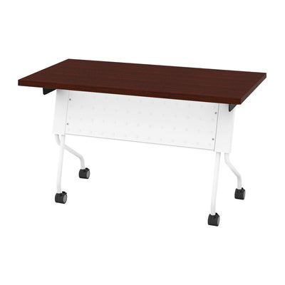 Office Star 4' White Frame with Mahogany Top - Multipurpose Table