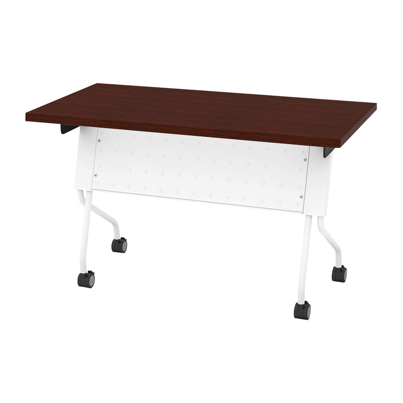 Office Star 4' White Frame with Mahogany Top - Multipurpose Table