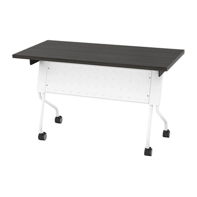 Office Star 4' White Frame with Slate Grey Top - Multipurpose Table in White/Slate Grey