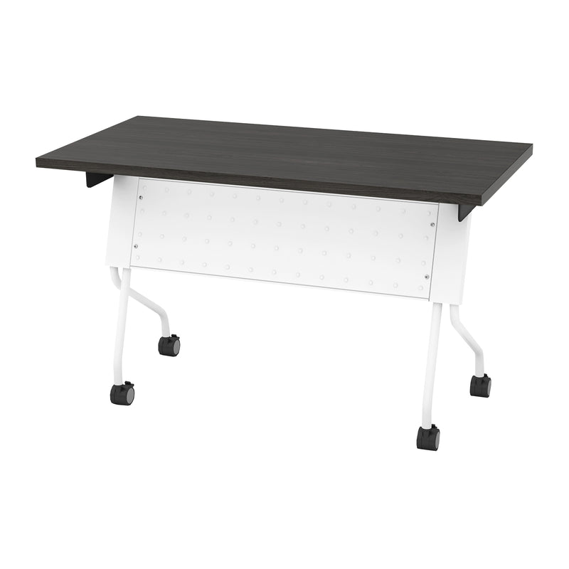 Office Star 4' White Frame with Slate Grey Top - Multipurpose Table in White/Slate Grey