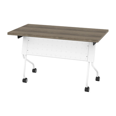 Office Star 4' White Frame with Urban Walnut Top - Multipurpose Table