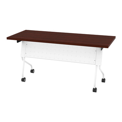 Office Star 5' White Frame With Mahogany Top - Multipurpose Table
