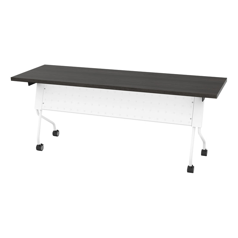 Office Star 6' White Frame With Slate Grey Top - Multipurpose Table in White/Slate Grey