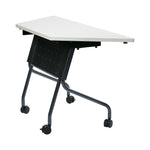 Office Star 46.5" Wide Trapezoid Table - Trapezoid Training Table in Titanium Frame, Grey Top