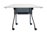 Office Star 46.5" Wide Trapezoid Table - Trapezoid Training Table in Titanium Frame, Grey Top