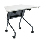 Office Star 46.5" Wide Trapezoid Table - Trapezoid Training Table in Titanium Frame, Grey Top