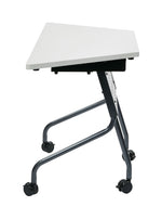 Office Star 46.5" Wide Trapezoid Table - Trapezoid Training Table in Titanium Frame, Grey Top
