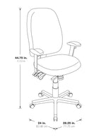 Multi-Function High Back Chair with Seat Slider and Titanium Finish Base