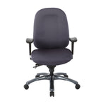 Multi-Function High Back Chair with Seat Slider and Titanium Finish Base