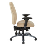 Multi-Function High Back Chair with Seat Slider and Titanium Finish Base
