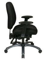 Multi-Function Mid Back Chair with Seat Slider and Titanium Finish Base