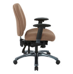 Multi-Function Mid Back Chair with Seat Slider and Titanium Finish Base