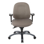 Multi-Function Mid Back Chair with Seat Slider and Titanium Finish Base