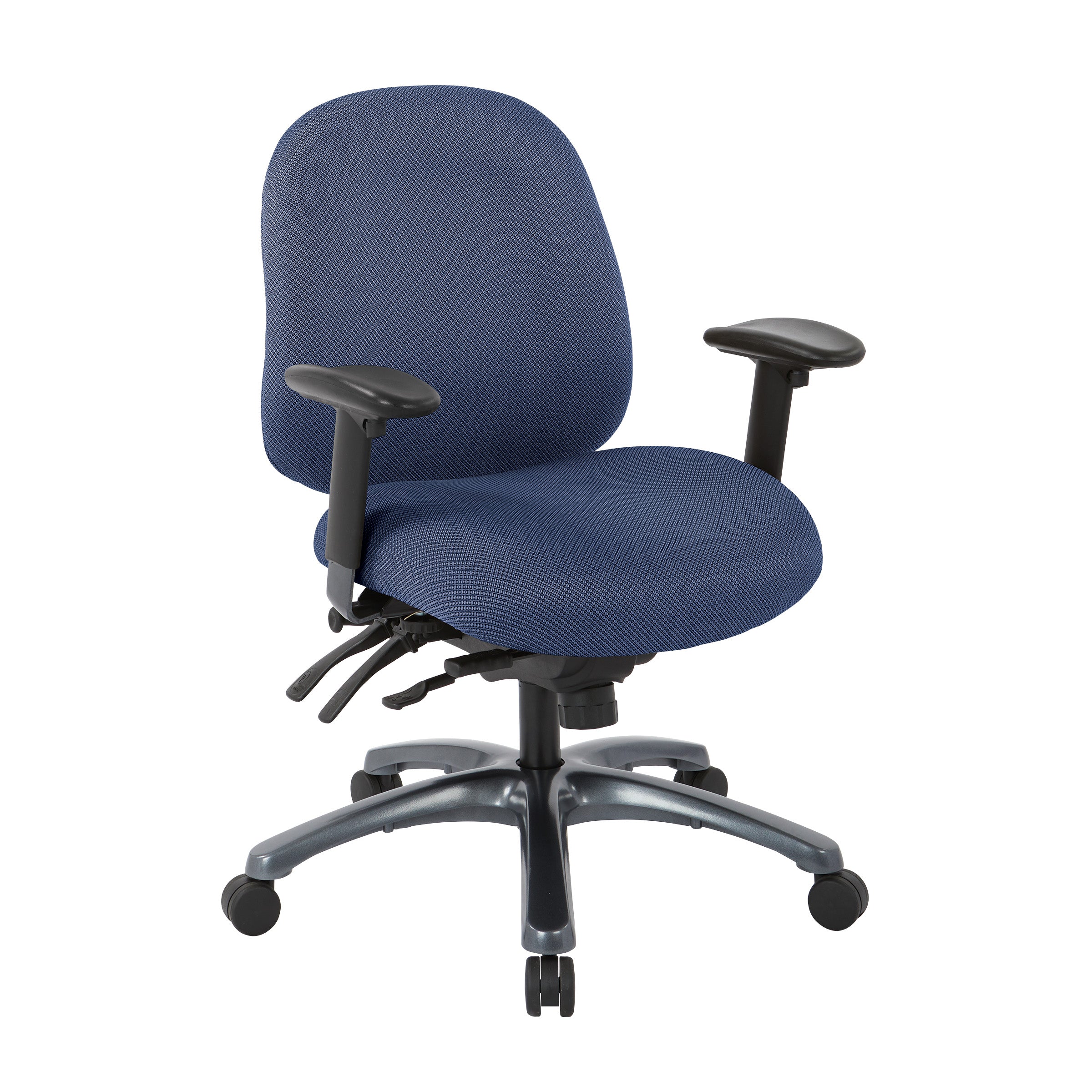 Multitrack Chair Multi-Function Mid Back Chair with Seat Slider and Titanium Finish Bas ...