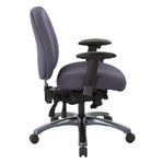 Multi-Function Mid Back Chair with Seat Slider and Titanium Finish Base
