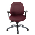 Multi-Function Mid Back Chair with Seat Slider and Titanium Finish Base