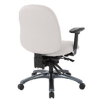 Multi-Function Mid Back Chair with Seat Slider and Titanium Finish Base