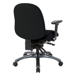 Multi-Function Mid Back Chair with Seat Slider and Titanium Finish Base
