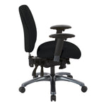 Multi-Function Mid Back Chair with Seat Slider and Titanium Finish Base