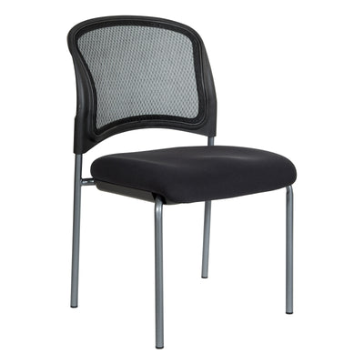 Titanium Finish Black Visitors Chair with ProGrid® Back and Straight Legs