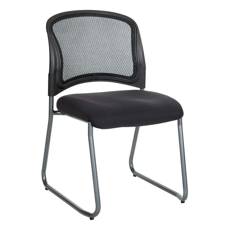 Titanium Finish Black Visitors Chair with ProGrid® Back and Sled Base