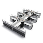 8'x8' x 53" SUNLINE Signature Office Cubicle System | 53" High Workstation with Customizable Colors