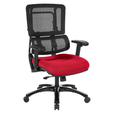 Vertical Black Mesh Back Chair with Shiny Black Base